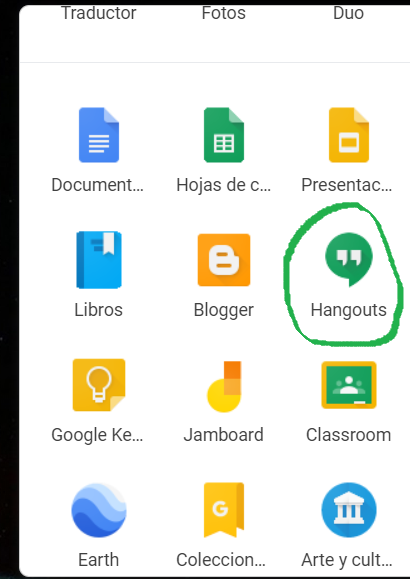 ubicacion de Hangouts en G suite