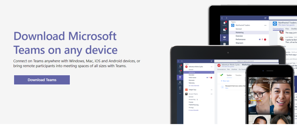 pagina para descargar Microsoft Teams